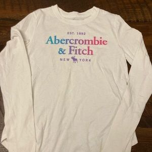 💚 Abercrombie & Fitch Kids Long Sleeve White Shirt (11-12) EUC